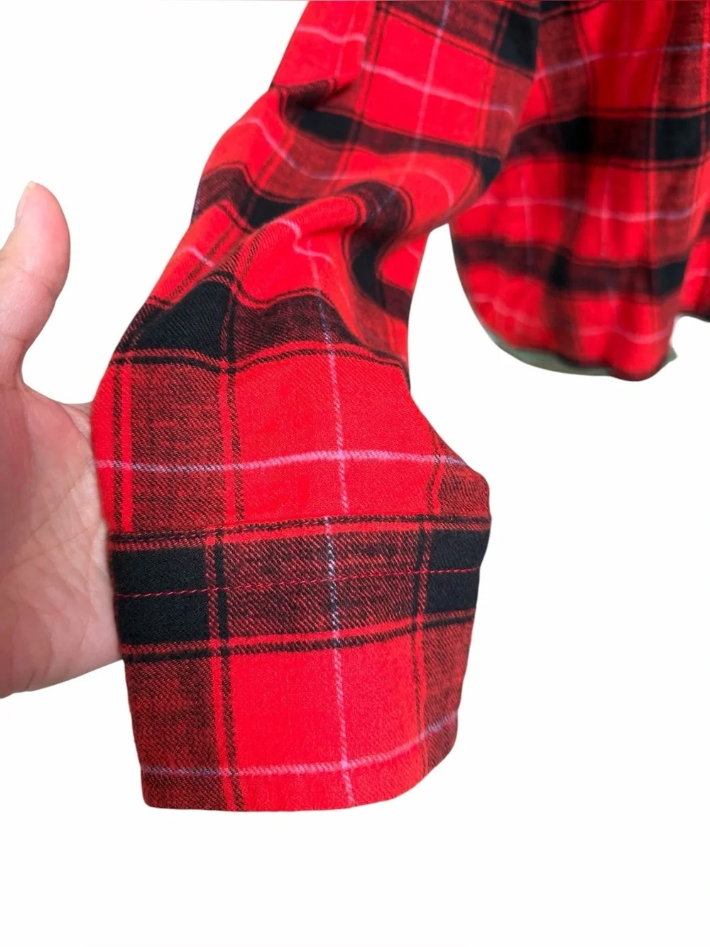 J.Crew Cropped Garçon Shirt Red Black Plaid Flannel Cotton Size 12